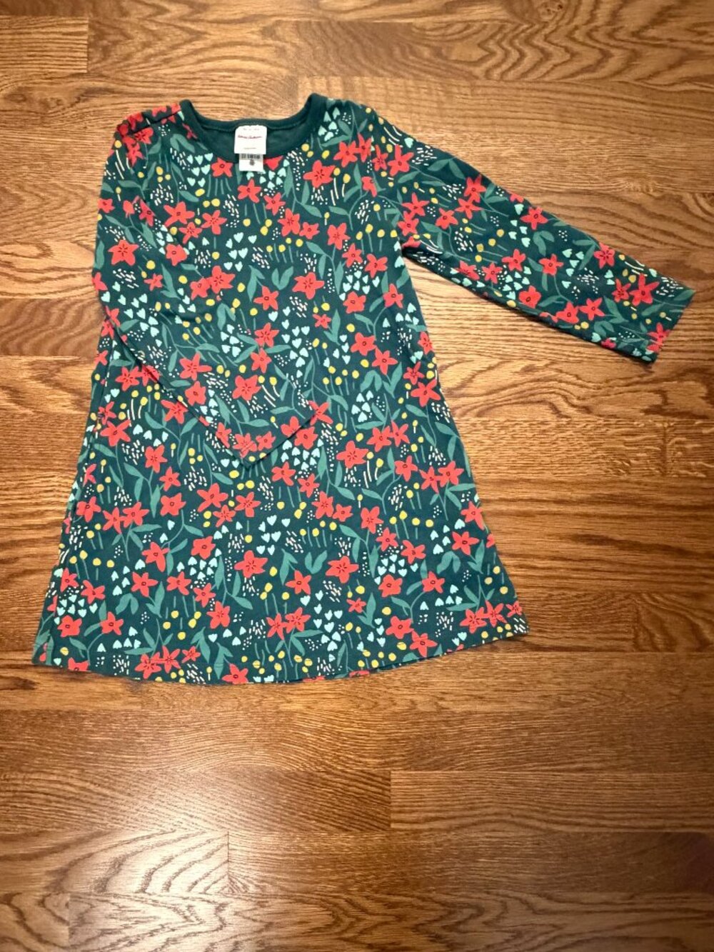 Hanna Andersson Girls’ Holiday Print Swing Dress – Size 4